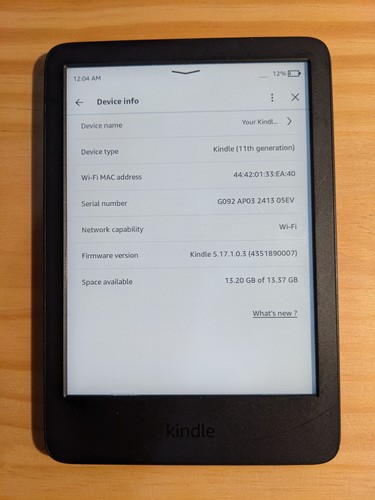 Amazon kindle 11th - 11th, generation